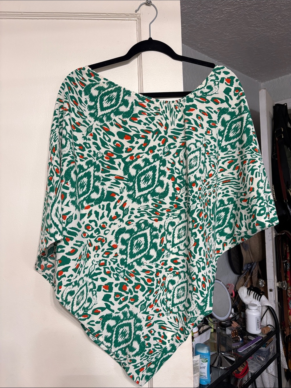 Green Printed Women’s Asymmetrical Top